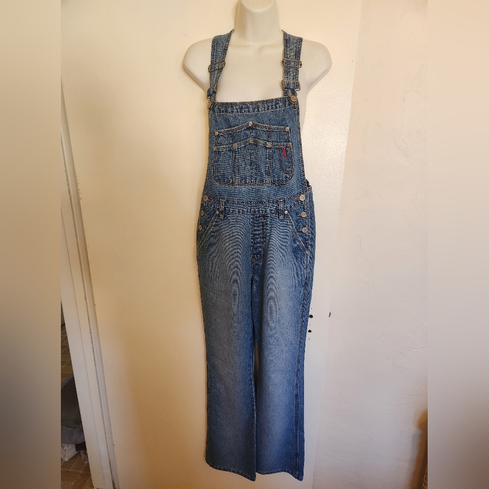 Squeeze 90's Y2K Classic Distressed Blue Jean Overalls | Sz M. | NWOT